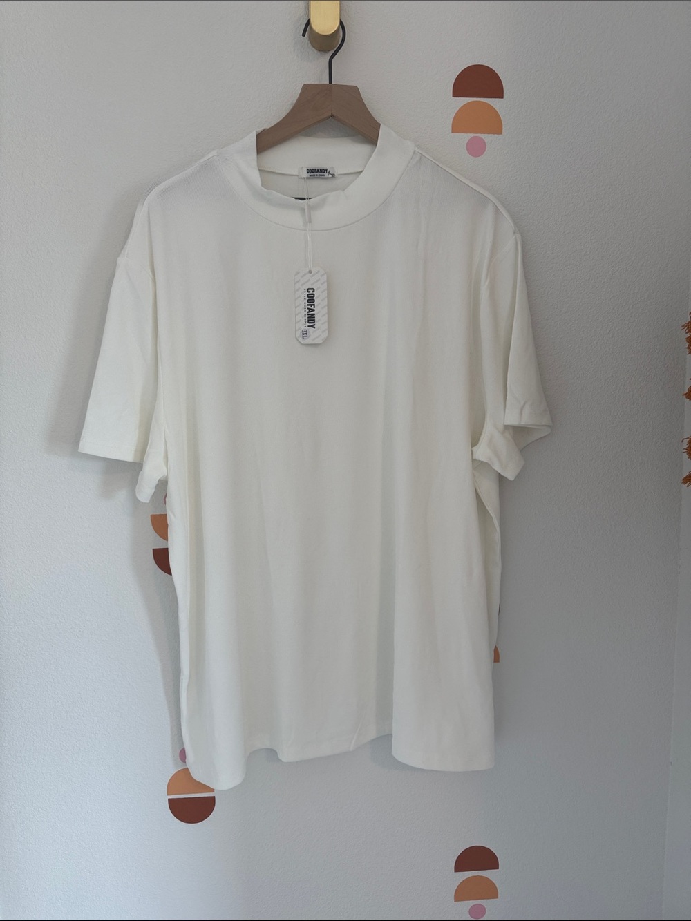 Coofandy NWT White Short Sleeve Crew Neck Tee 0001